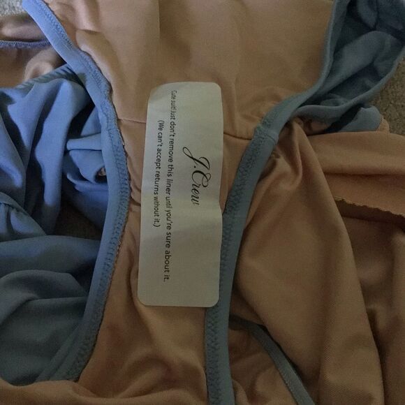 NWT J Crew Womens Swimsuit Ruched Squareneck One Piece Blue Mist BF17 - Picture 5 of 5